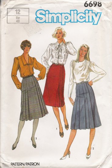 Misses' Front Wrap Skirt Sewing Pattern Size 12 Simplicity 6698 UNCUT