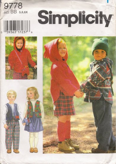 Child's Separates Sewing Pattern Size 5-6x Simplicity 9778 UNCUT