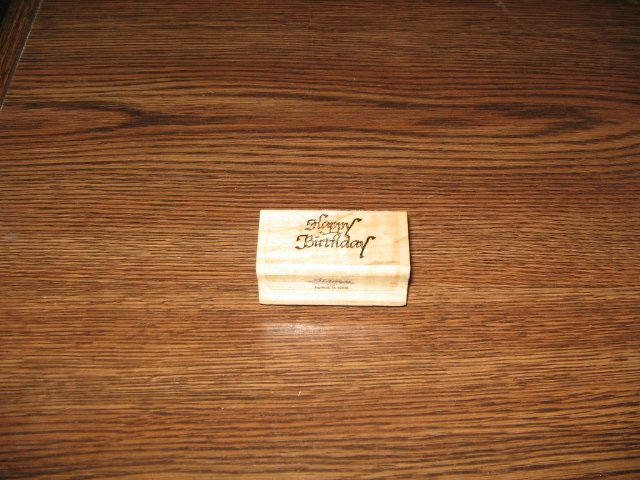 Happy Birthday Wood Mounted Rubber Stamp by Crystal Stamps