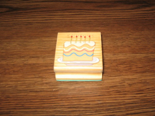 Birthday Cake Wood Mounted Rubber Stamp