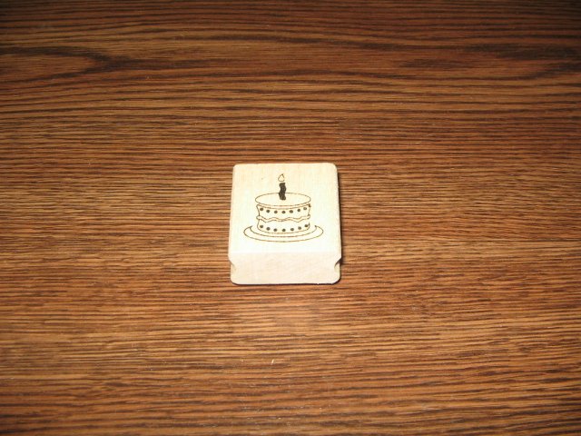Birthday Cake Wood Mounted Rubber Stamp