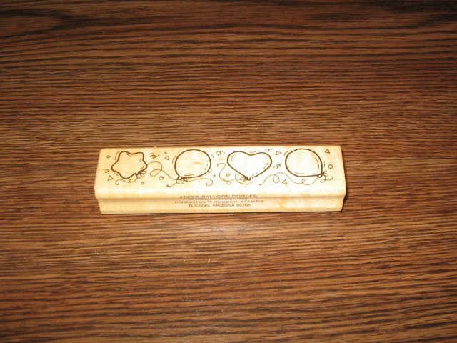Balloon Border Wood Mounted Rubber Stamp by Comotion
