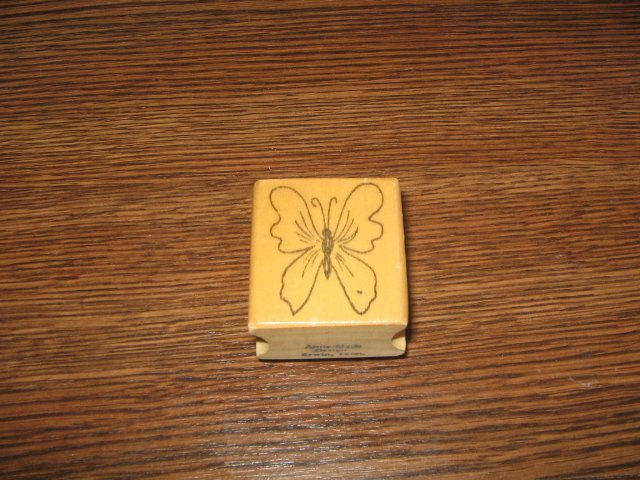 Butterfly Wood Mounted Rubber Stamp by Anne Made Design