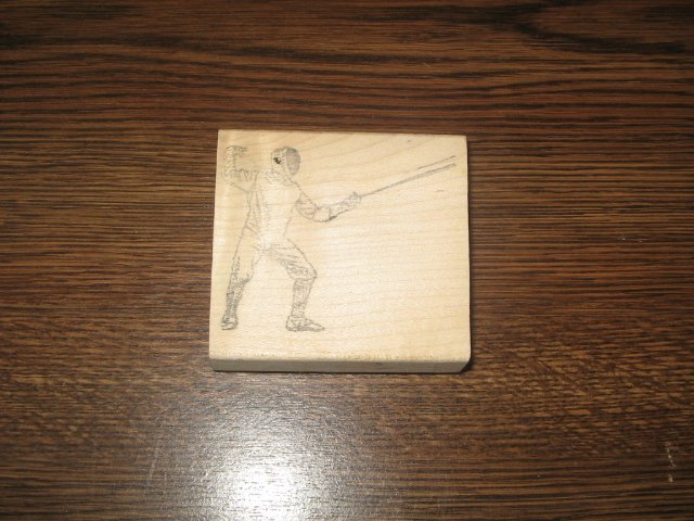 Fencer Wood Mounted Rubber Stamp by Rubber Baby Buggy Bumpers