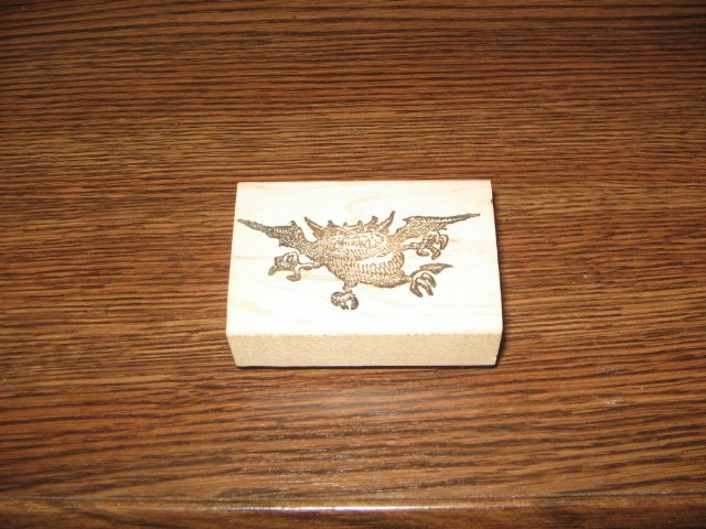 Flying Monster Wood Mounted Rubber Stamp by Rubber Baby Buggy Bumpers