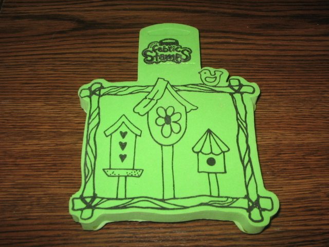Birdhouse Trio Foam Mounted Rubber Stamp For Fabric by Anita's