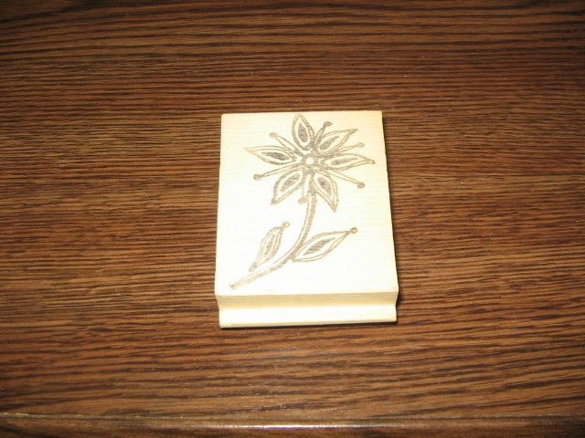 Flower Wood Mounted Rubber Stamp