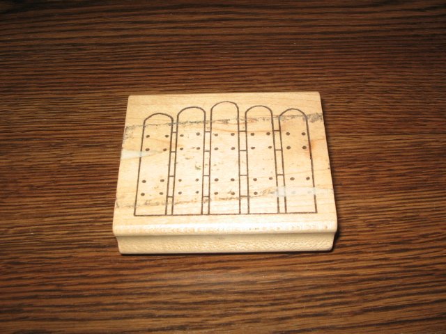 Picket Fence Wood Mounted Rubber Stamp by Azadi Earles