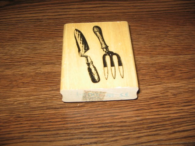Garden Tools Wood Mounted Rubber Stamp by Anita's