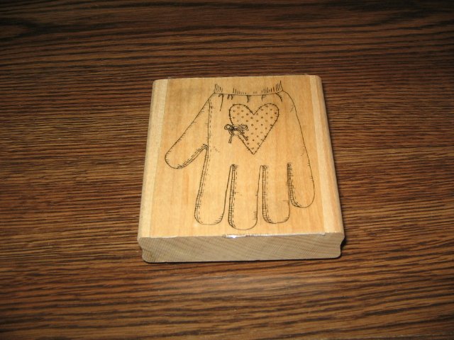 Garden Glove Wood Mounted Rubber Stamp