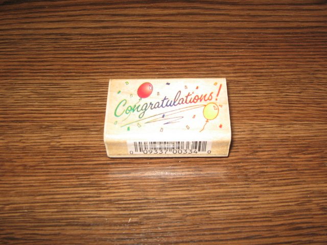 Congratulations Wood Mounted Rubber Stamp by Comotion