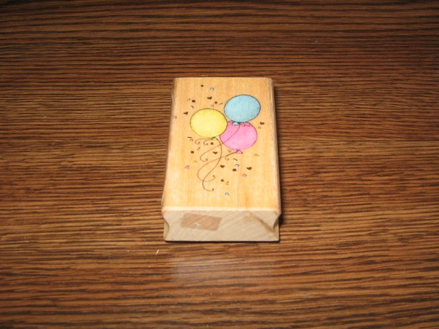 Party Balloons Wood Mounted Rubber Stamp by Hero Arts