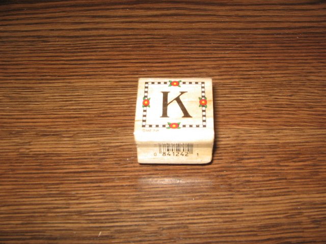Alphabet Letter K Wood Mounted Rubber Stamp by All Night Media