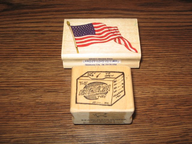 4th Of July Wood Mounted Rubber Stamps Lot Of 2