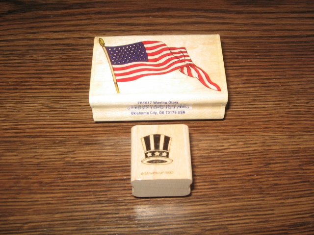 4th Of July Wood Mounted Rubber Stamps Lot Of 2