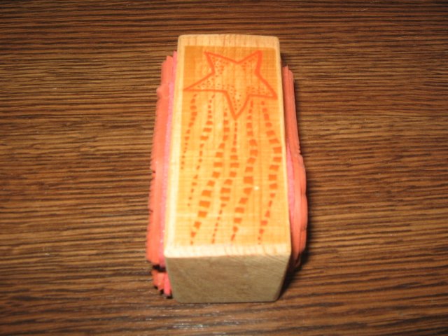 Star & Smoke Stream Wood Mounted Rubber Stamp