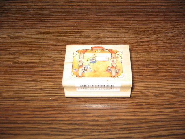 Suitcase Wood Mounted Rubber Stamp