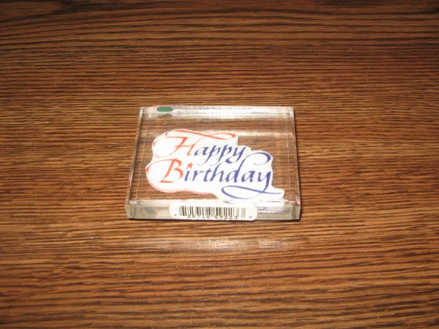 Happy Birthday Acrylic Mounted Rubber Stamp by Inkadinkado