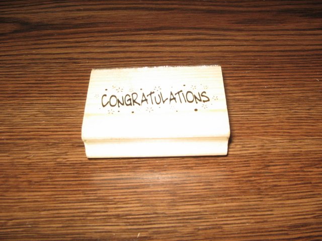 Congratulations Wood Mounted Rubber Stamp