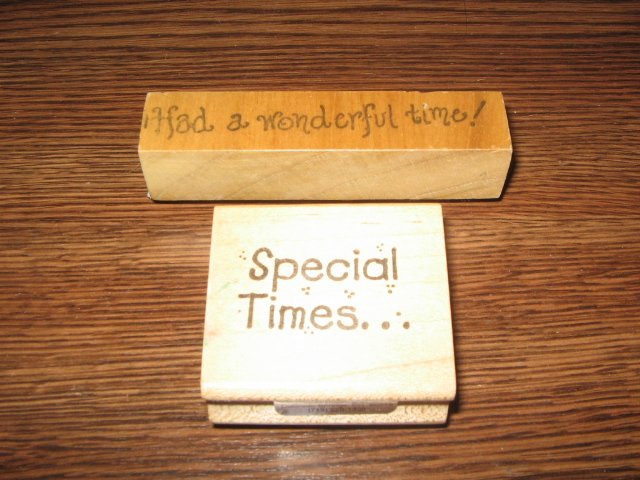Special Times & Wonderful Time Wood Mounted Rubber Stamps Lot Of 2