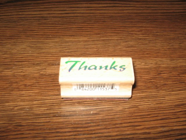 Thanks Wood Mounted Rubber Stamp