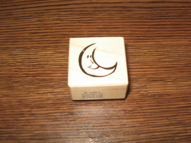 PSX Moon Wood Mounted Rubber Stamp B-2963 Retired Collectible