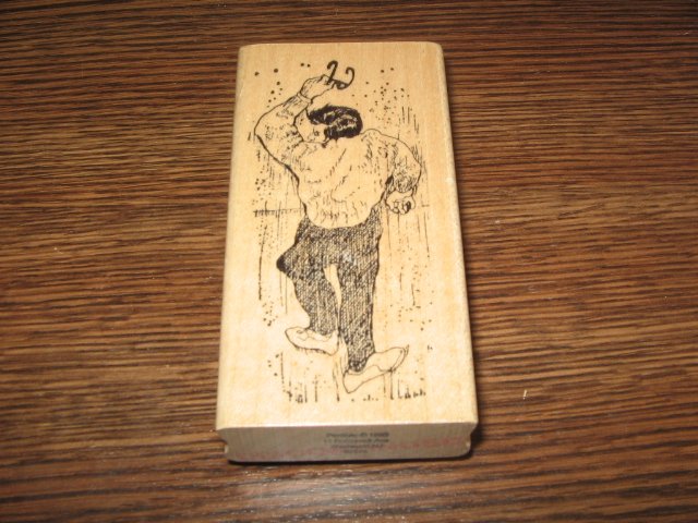 Sleeping Or Dead Man Wood Mounted Rubber Stamp by Portfolio