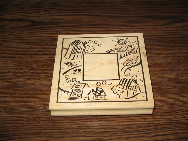Suburbia Frame Wood Mounted Rubber Stamp by Rubber Stampede