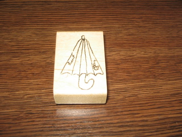 Umbrella Wood Mounted Rubber Stamp