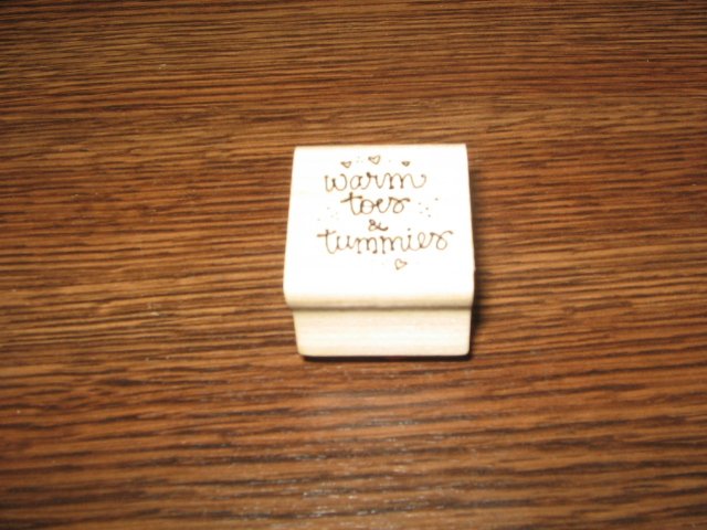 Warm Toes & Tummies Wood Mounted Rubber Stamp by Hooks Lines & Inkers