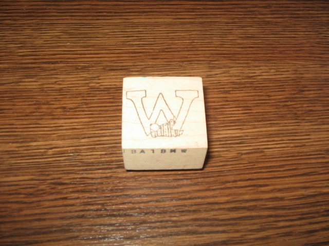 Alphabet Letter W With Baby Wood Mounted Rubber Stamp by The Paper Garden