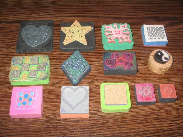 Collage Elements Foam Mounted Rubber Stamp Lot Of 13