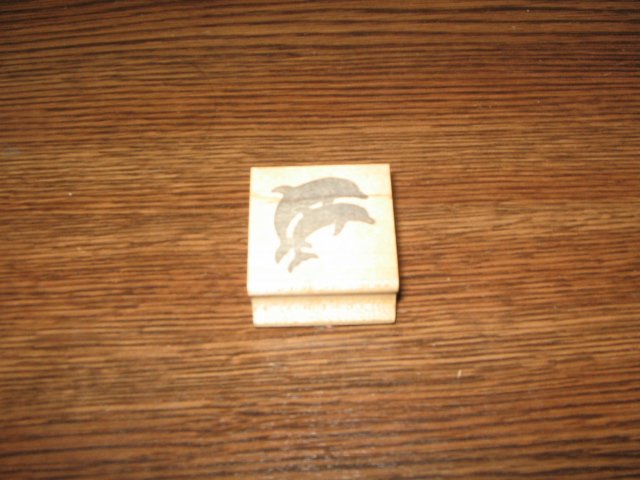 Dolphins Wood Mounted Rubber Stamp by The Stamp Pad Co.