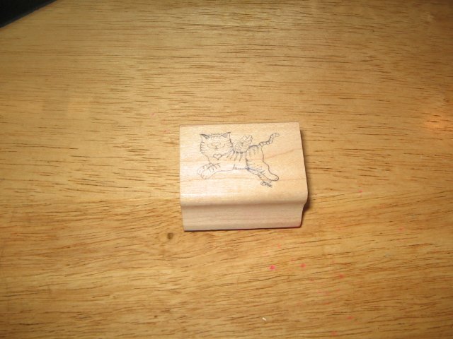 Angel Cat With Wings Wood Mounted Rubber Stamp by Good Stamps Stamp Goods