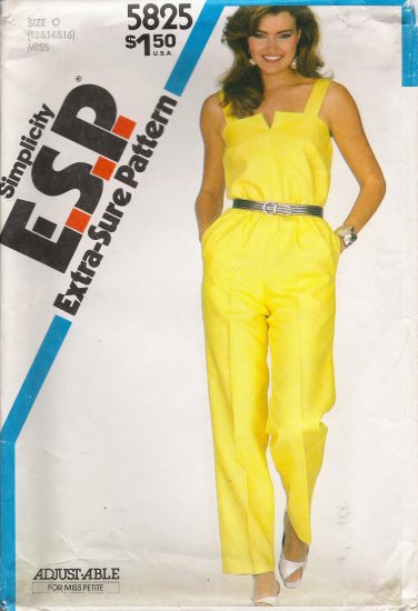 Vintage Sewing Pattern Misses' Jumpsuit Size 12-16 Simplicity 5825 UNCUT