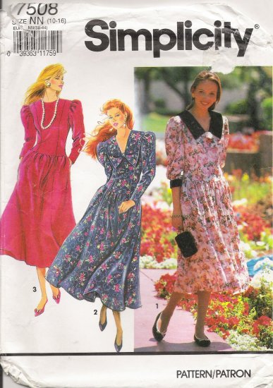 Misses' Dress Sewing Pattern Size 10-16 Simplicity 7508 UNCUT