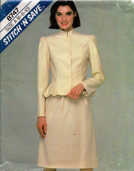 Misses' Jacket & Skirt Sewing Pattern Size 6-10 McCall's 8747 UNCUT