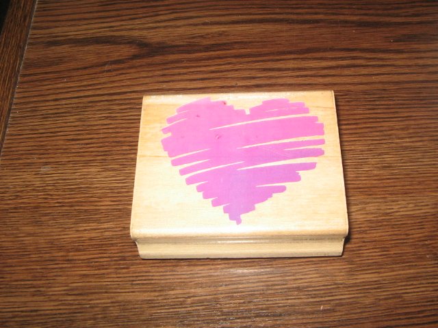 Sketched Heart Wood Mounted Rubber Stamp by Posh Impressions