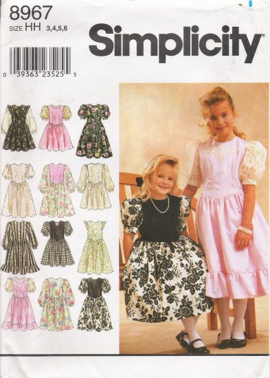 Child's & Girls' Dress Sewing Pattern Size 3-6 Simplicity 8967 UNCUT