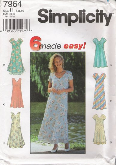 Misses' Dress Sewing Pattern Size 6-10 Simplicity 7964 UNCUT