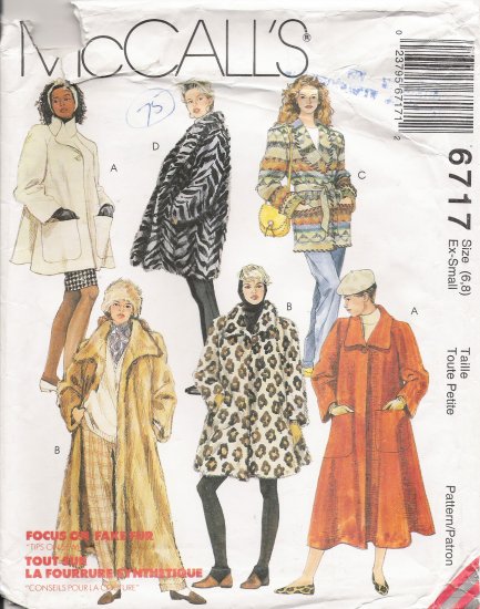 Misses' Coat & Headband Sewing Pattern Size 6-8 McCall's 6717 UNCUT