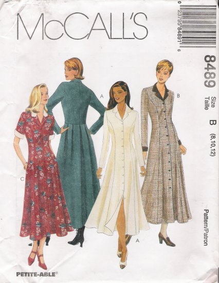 Misses' Dress Sewing Pattern Size 8-12 McCall's 8489 UNCUT