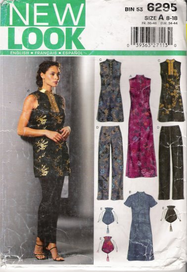 Misses' Dress Top Pants Handbag Sewing Pattern Size 8-18 Simplicity New Look 6295 UNCUT