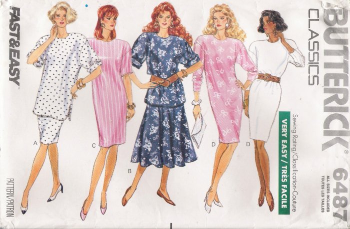 Misses' Dress Sewing Pattern Size XS-XL Butterick 6487 UNCUT