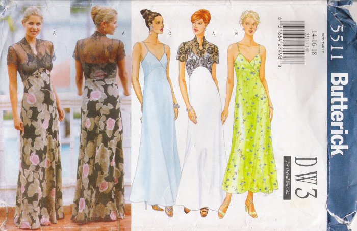 Misses' Dress Sewing Pattern Size 14-18 Butterick 5511 UNCUT