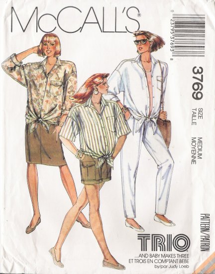 Maternity Shirt Skirt Pants Shorts Sewing Pattern Size 14-16 McCall's 3769 UNCUT