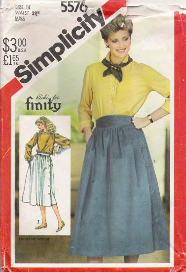 Misses' Side Button Skirt Sewing Pattern Size 14 Simplicity 5576 UNCUT