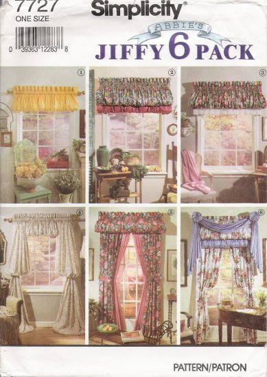 Window Treatments Sewing Pattern Simplicity 7727 UNCUT