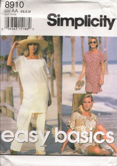 Misses' Pants Shorts Top Mini-Dress Tunic Sewing Pattern Size XS-M Simplicity 8910 UNCUT