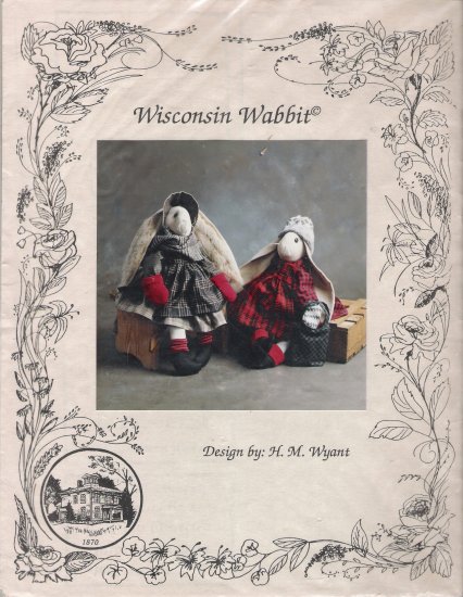 Wisconsin Wabbit 21" Bunny Rabbit & Clothes Sewing Pattern by H. M. Wyant UNCUT